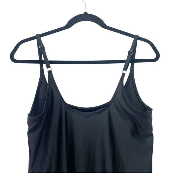 NWT Old Navy Black One Piece Swimsuit Size XL Minimal Scoop Neck Bathing Suit - Picture 6 of 12